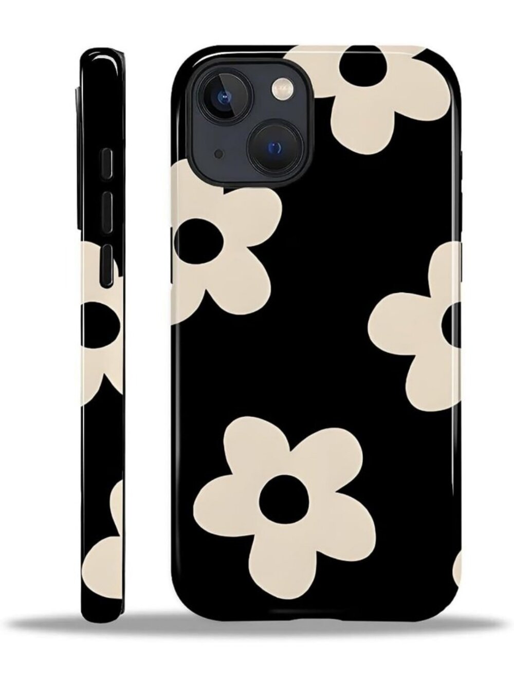 Stylish Floral iPhone Case for 13/14 - Dual-Layer, Slim, Shockproof